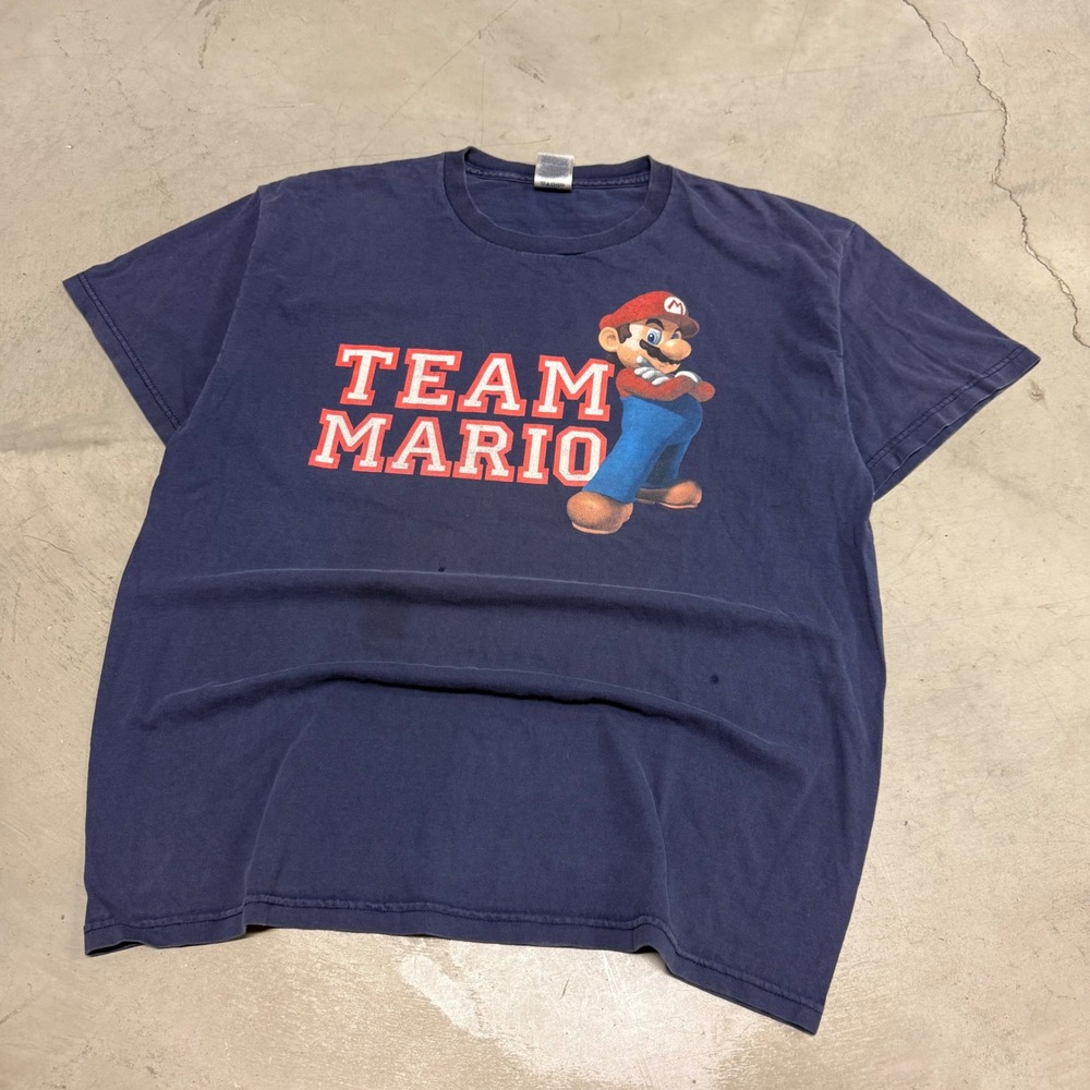 Delta Pro Weight Nintendo Team Mario Graphic T-Shirt Navy Blue Mens Large